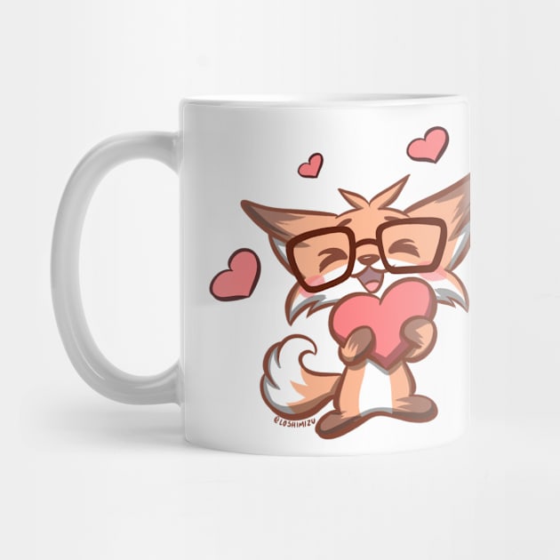 Cute Kawaii Nerd Fox kyun hearts love by Kyumotea